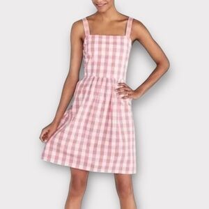 J. Crew Printed apron dress in organic cotton coral